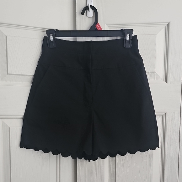 Rebecca Taylor Pants - Rebecca Taylor Black High Waist Scalloped Shorts.. #390
